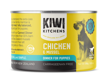 Kiwi Kitchens Barn Raised Chicken & Mussel Dinner Canned Wet Puppy Food - 375g
